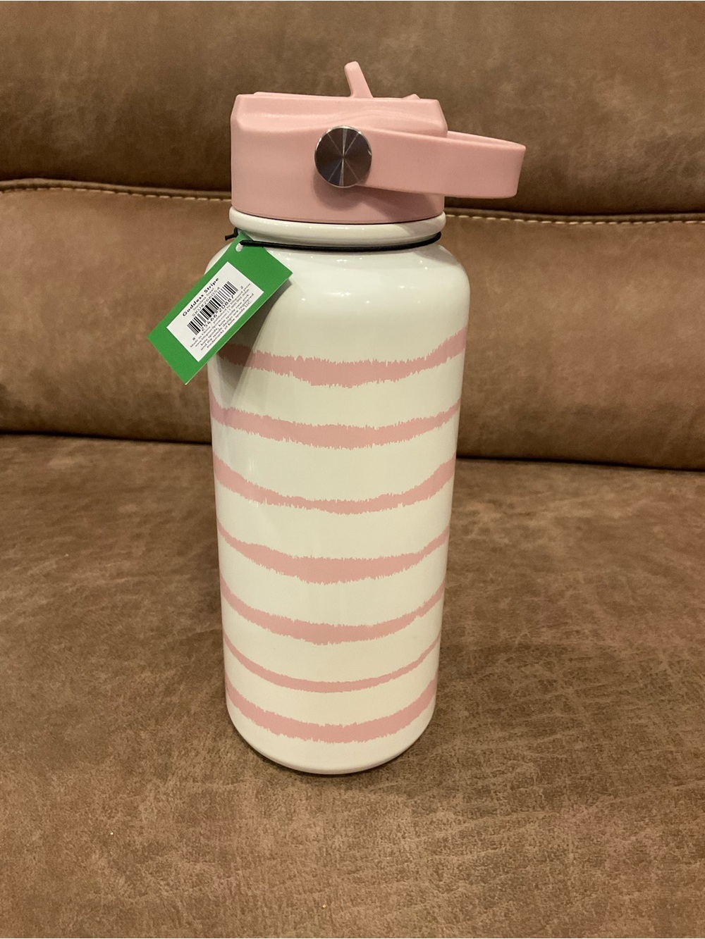 Kate Spade Pink Goddess Stripe Insulated Water Bottle